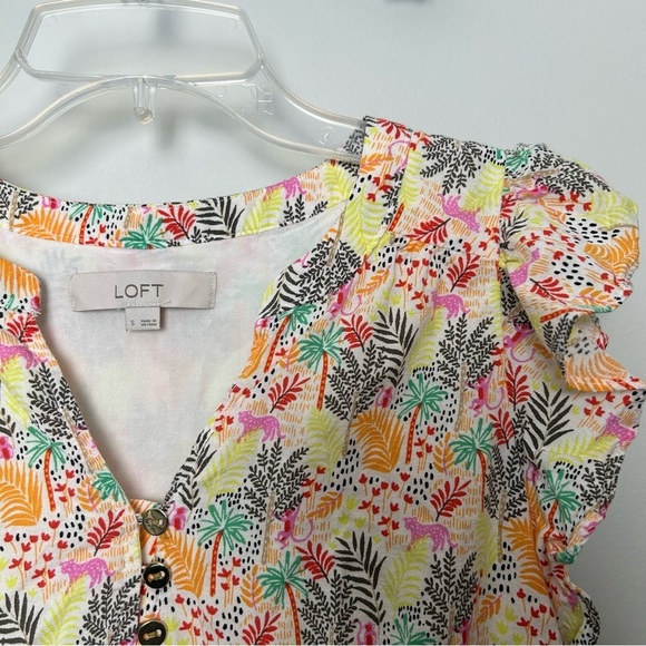 LOFT Paradise Tiger Monkey Jungle Print Mini Dress - Picture 2 of 8